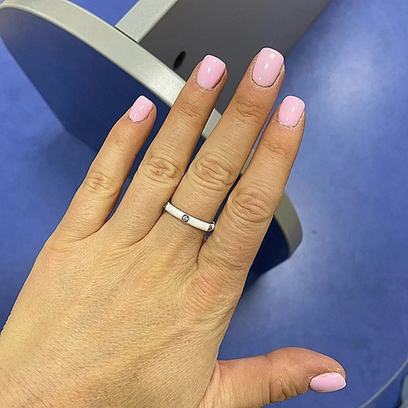 NEW Unisex White Ceramic Pave Diamond Sterling Silver Band Ring, Size 6 - Picture 6 of 14